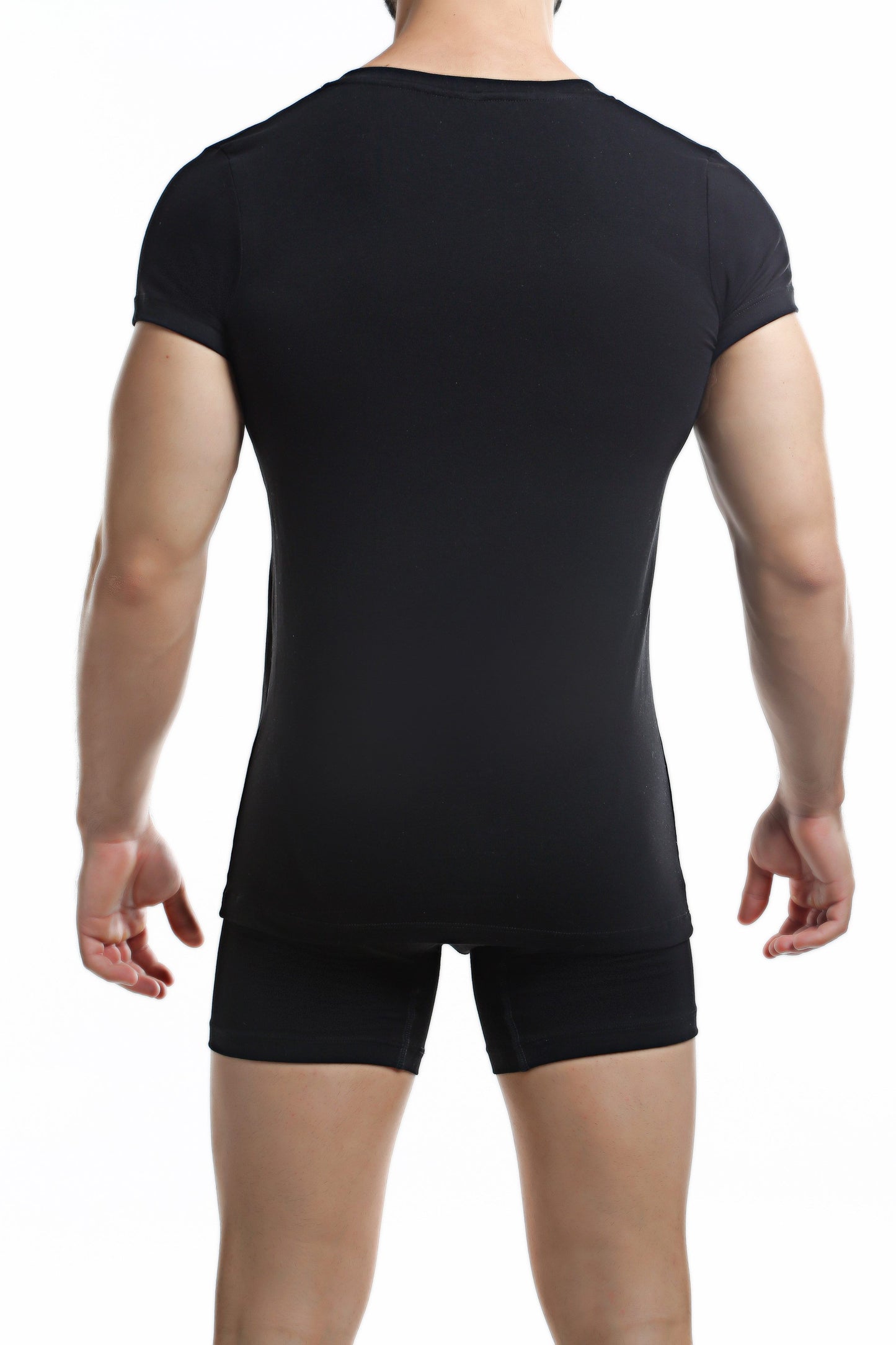 C4M Black V Neck Shirt