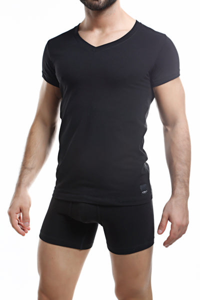 C4M Black V Neck Shirt