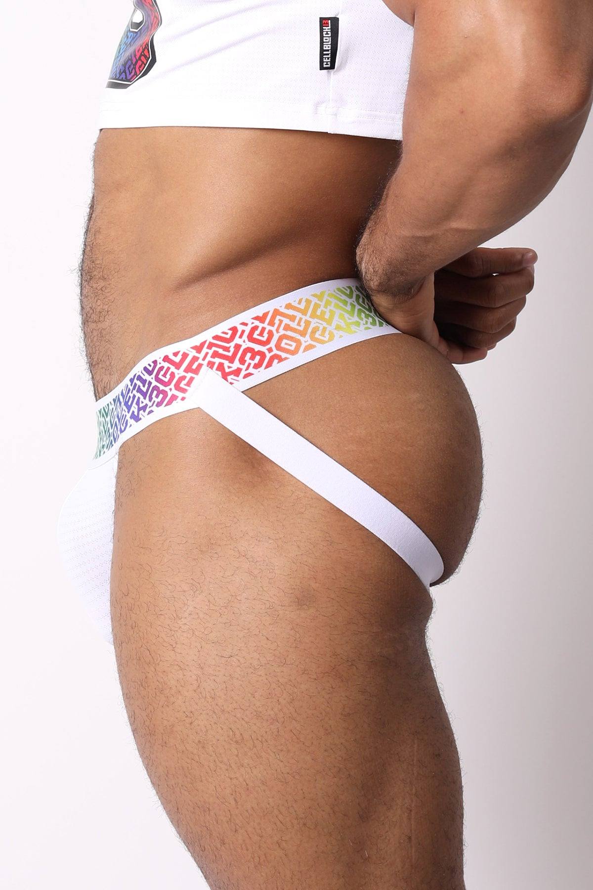 CB13 Pride White 22 Jockstrap