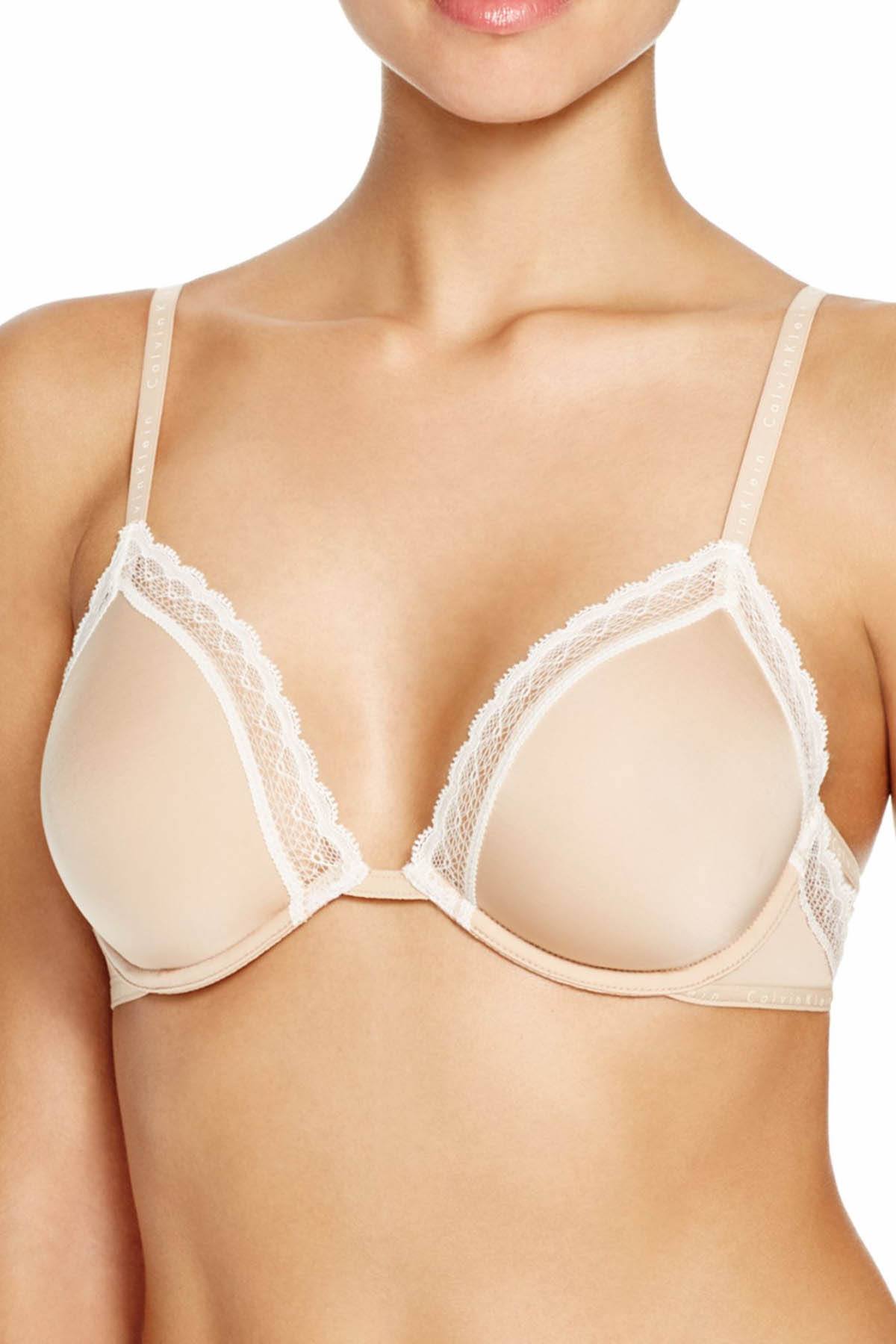 Calvin Klein Bare-Nude Signature Lace-Trim Bra