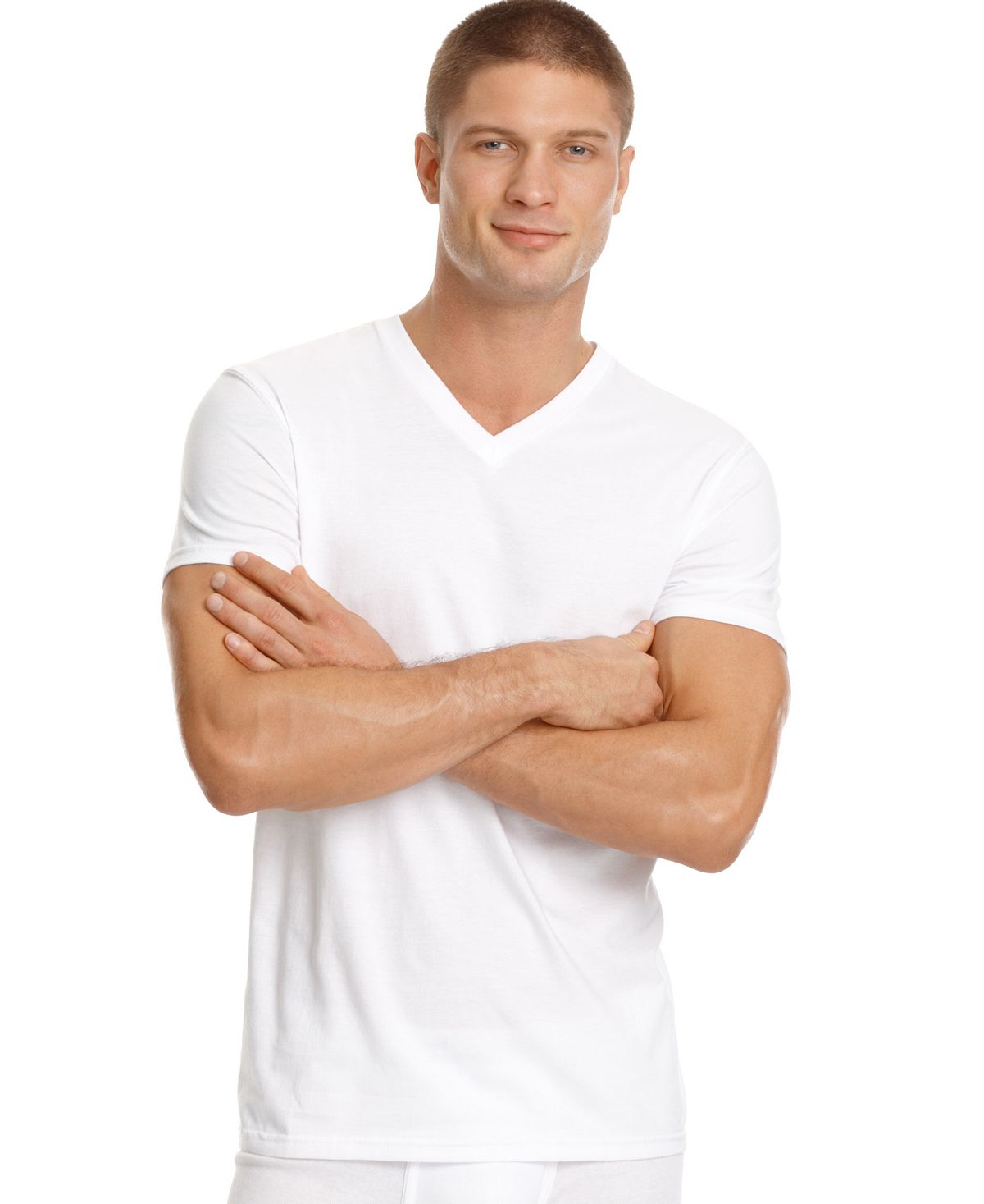 Calvin Klein Big And Tall Cotton Classics V-neck White