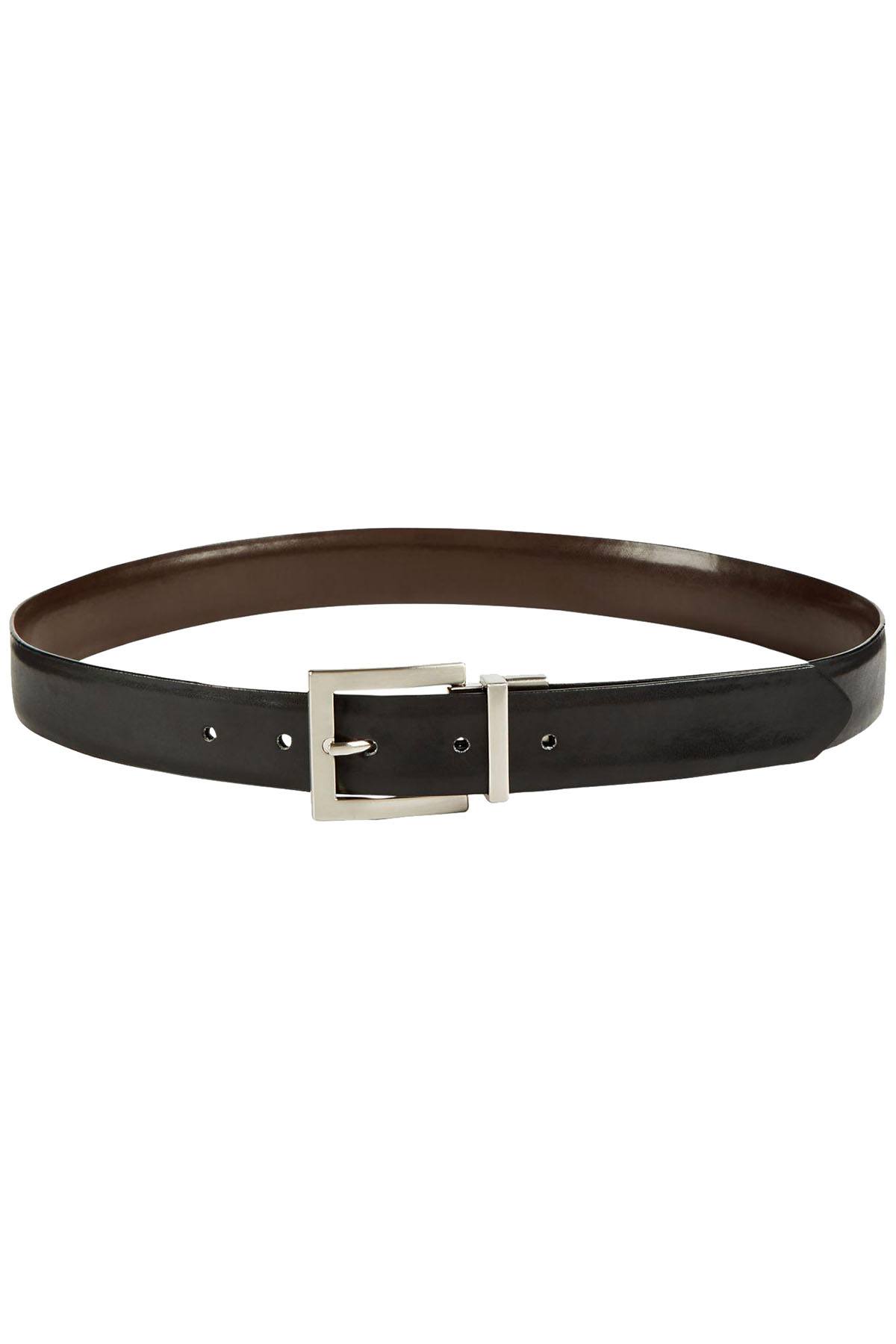 Calvin Klein Black/Brown Smooth Reversible Pant Belt