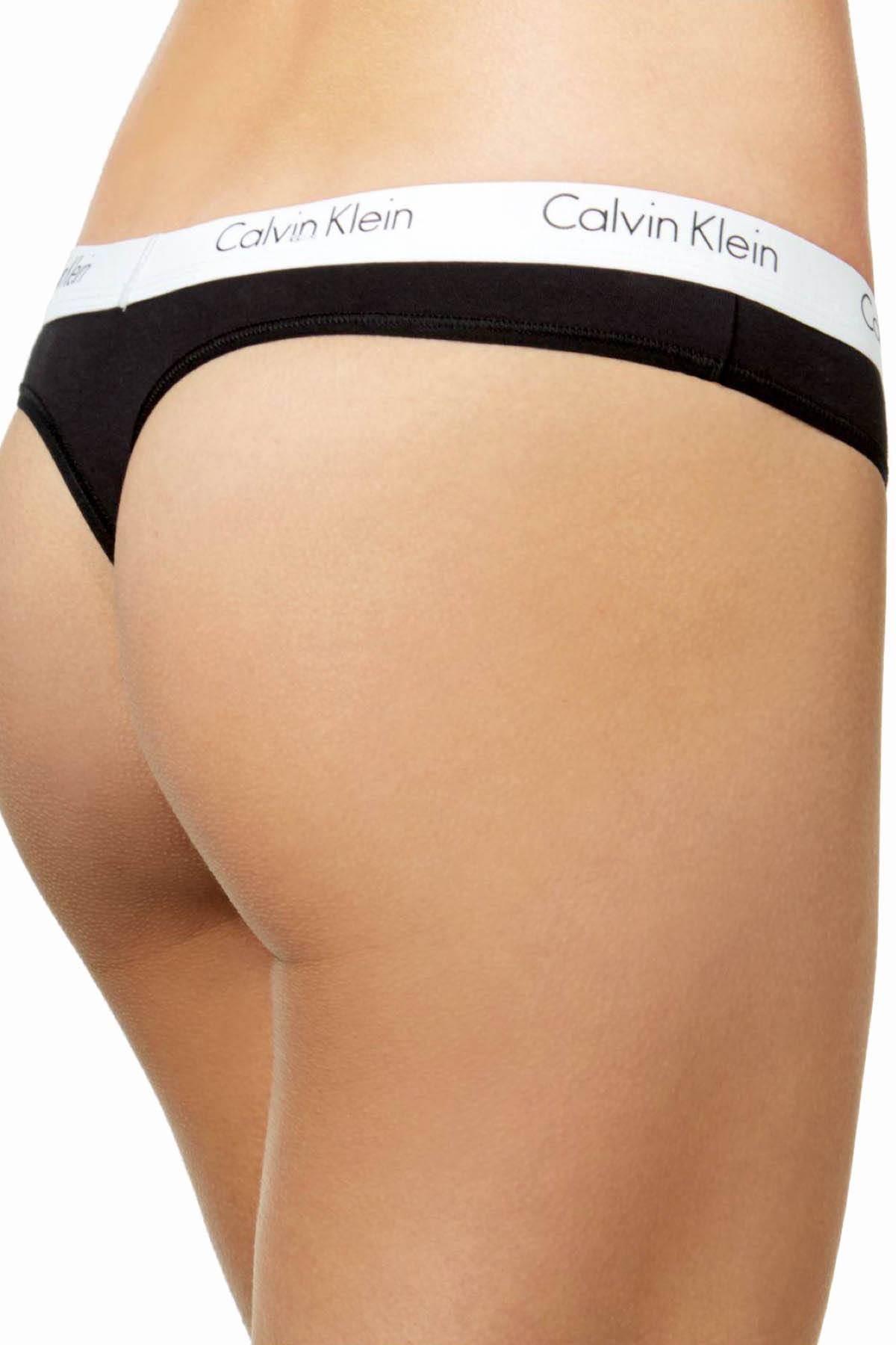 Calvin Klein Black Ck-One Logo Thong
