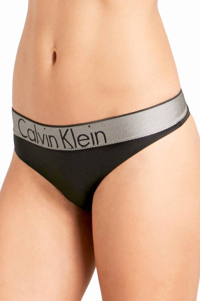 Calvin Klein Black Logo Stretch Thong