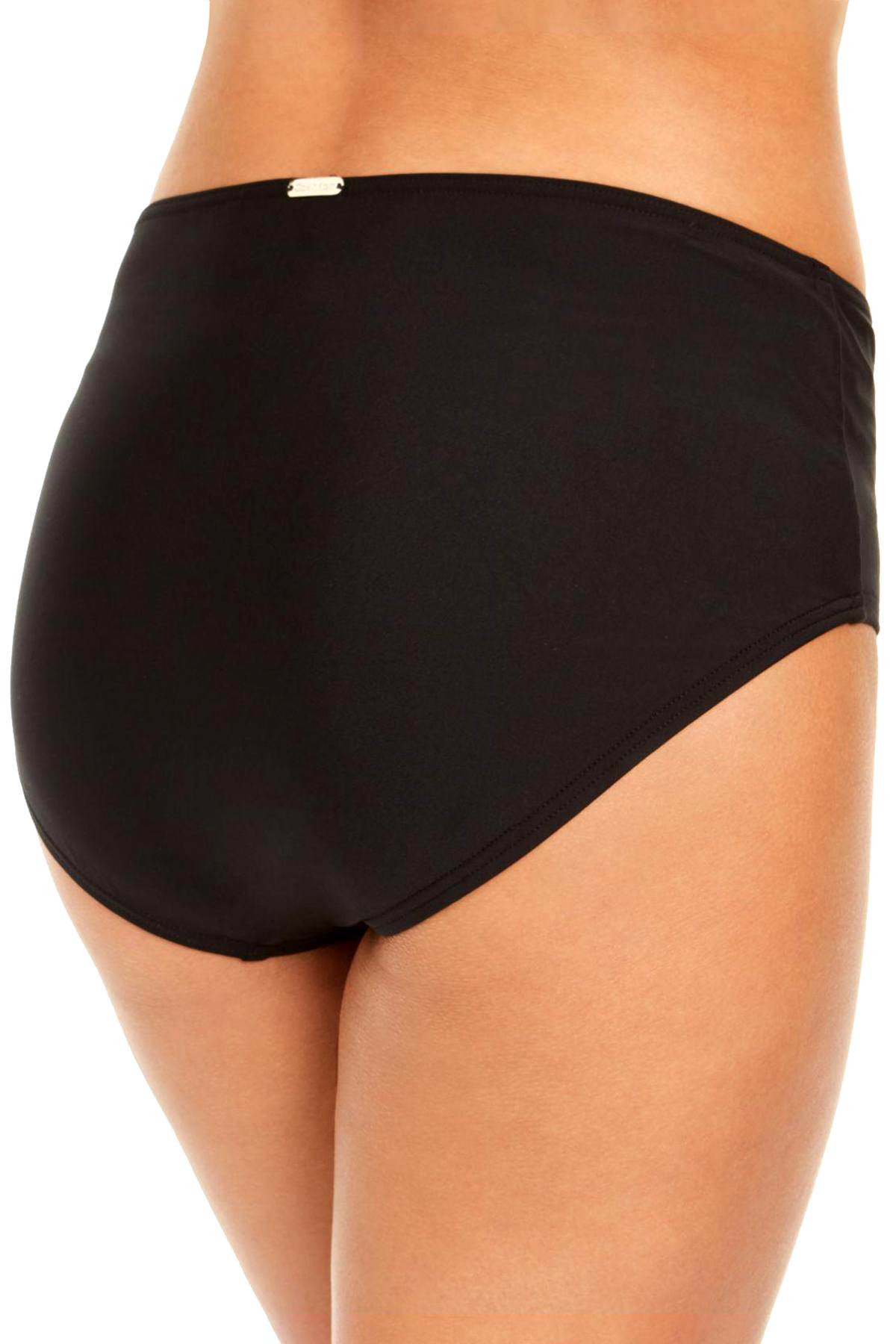 Calvin Klein Black Mid-Rise Tummy Control Bikini Bottom