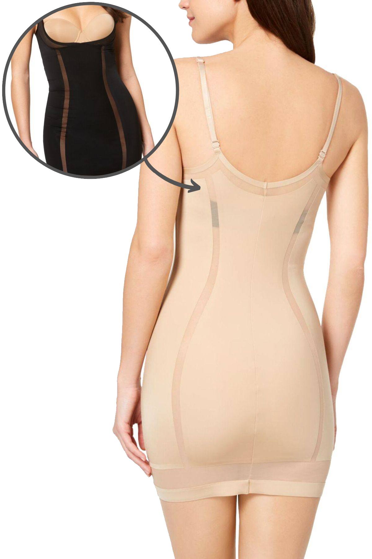 Calvin Klein Black Moderate-Control Open-Bust Full Slip