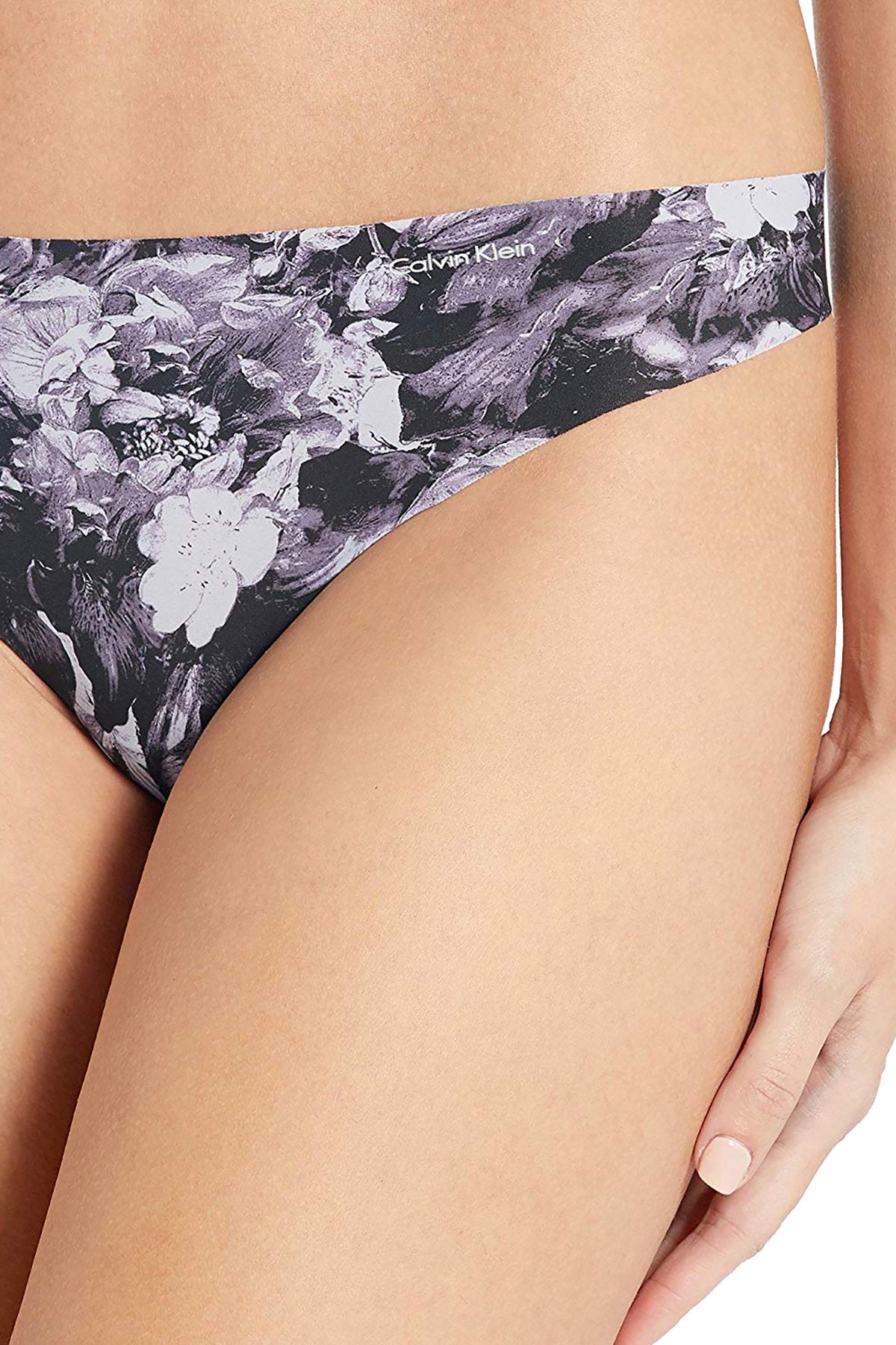 Calvin Klein Dark Floral Print Invisibles Thong