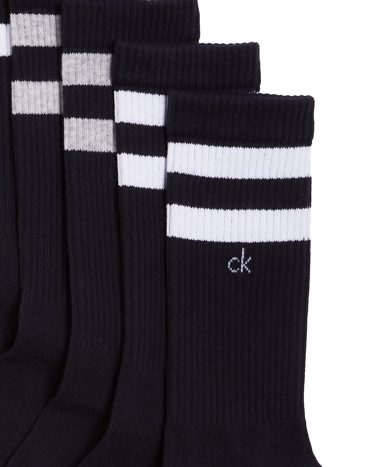 Calvin Klein Double Stripe Crew Socks Pack Of 3 Black