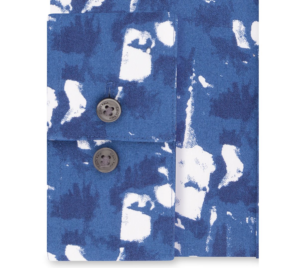 Calvin Klein Extra-slim Fit Temperature Regulation Performance Stretch Print Dress Shirt Night Blue