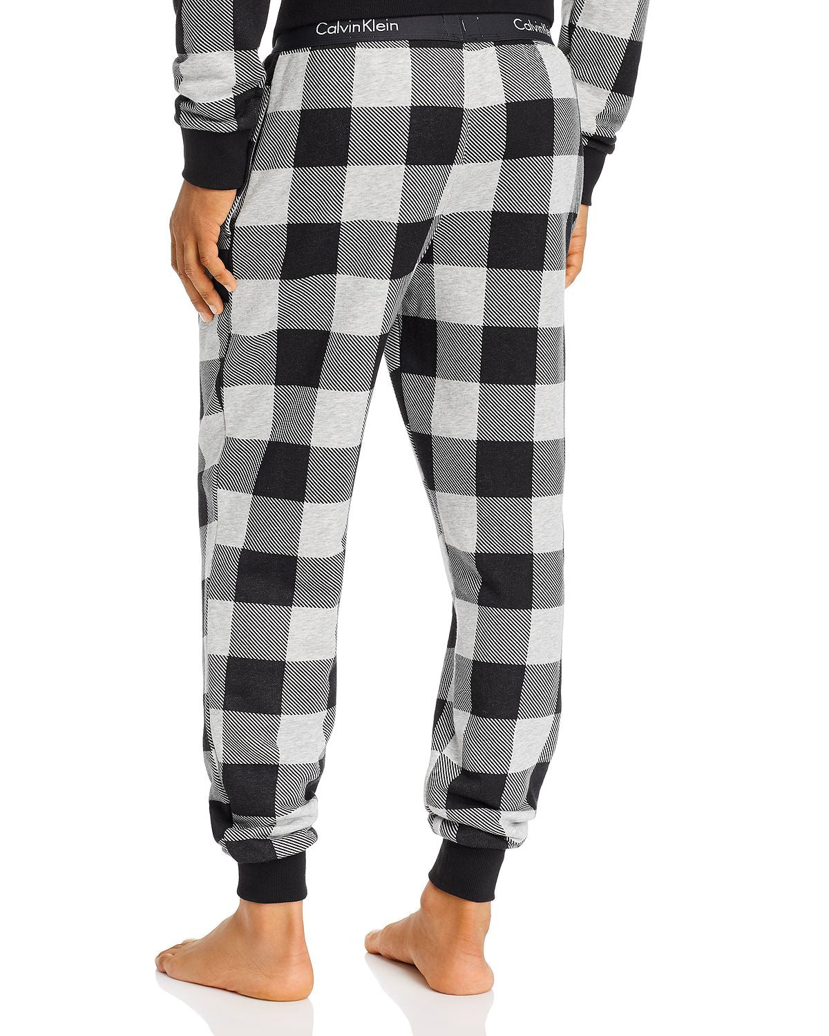 Calvin Klein Gingham Jogger Pants Gray Plaid