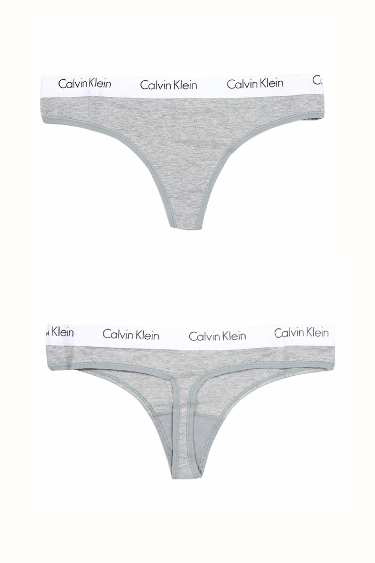 Calvin Klein Heather-Grey CK-One Logo Thong