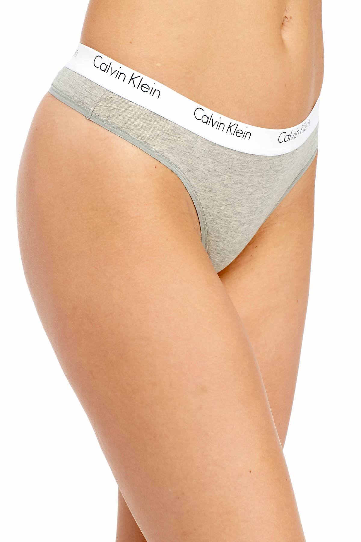 Calvin Klein Heather-Grey CK-One Logo Thong