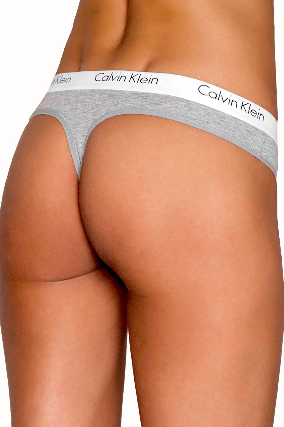 Calvin Klein Heather-Grey CK-One Logo Thong