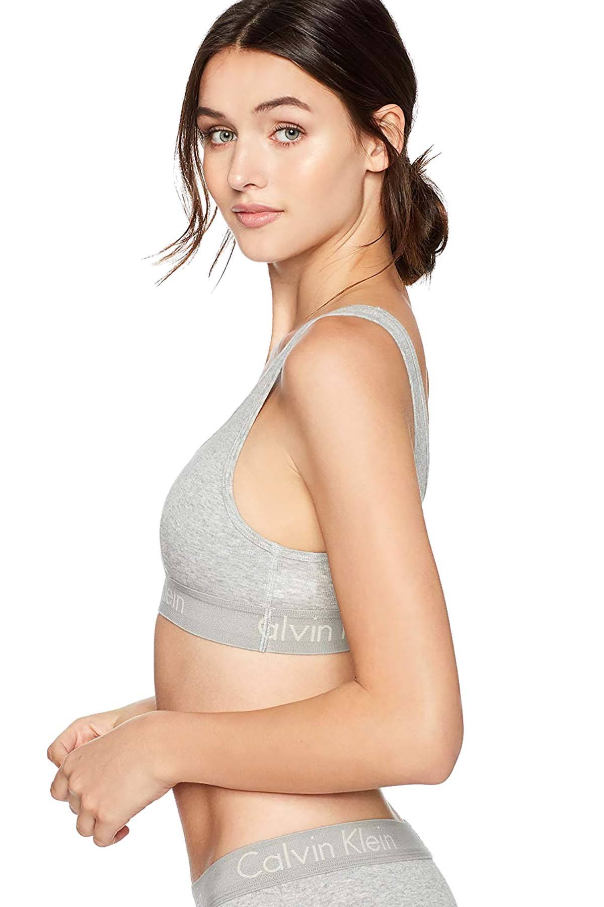 Calvin Klein Heather-Grey Keyhole Body Unlined Bralette