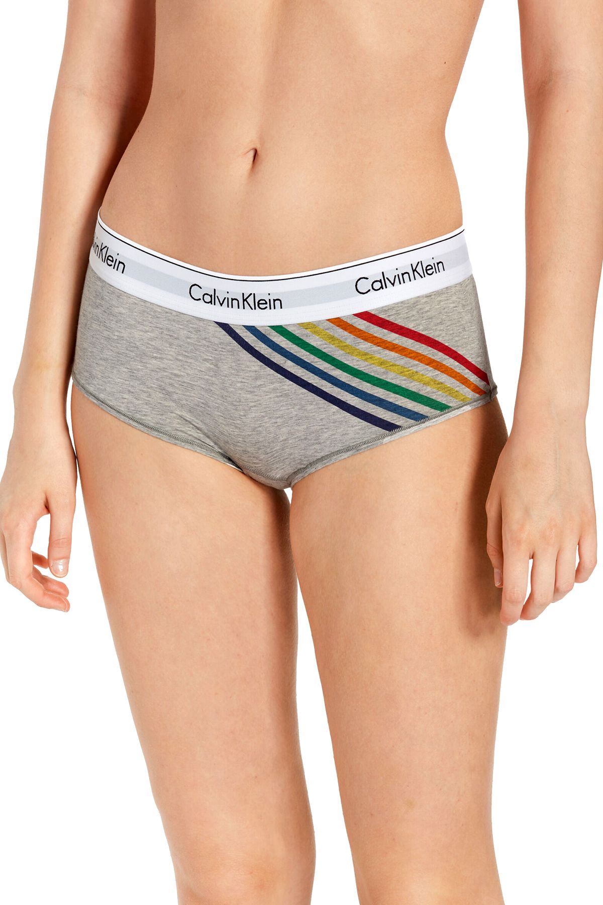 Calvin Klein Heather Grey Pride Limited Edition Rainbow Boyshort