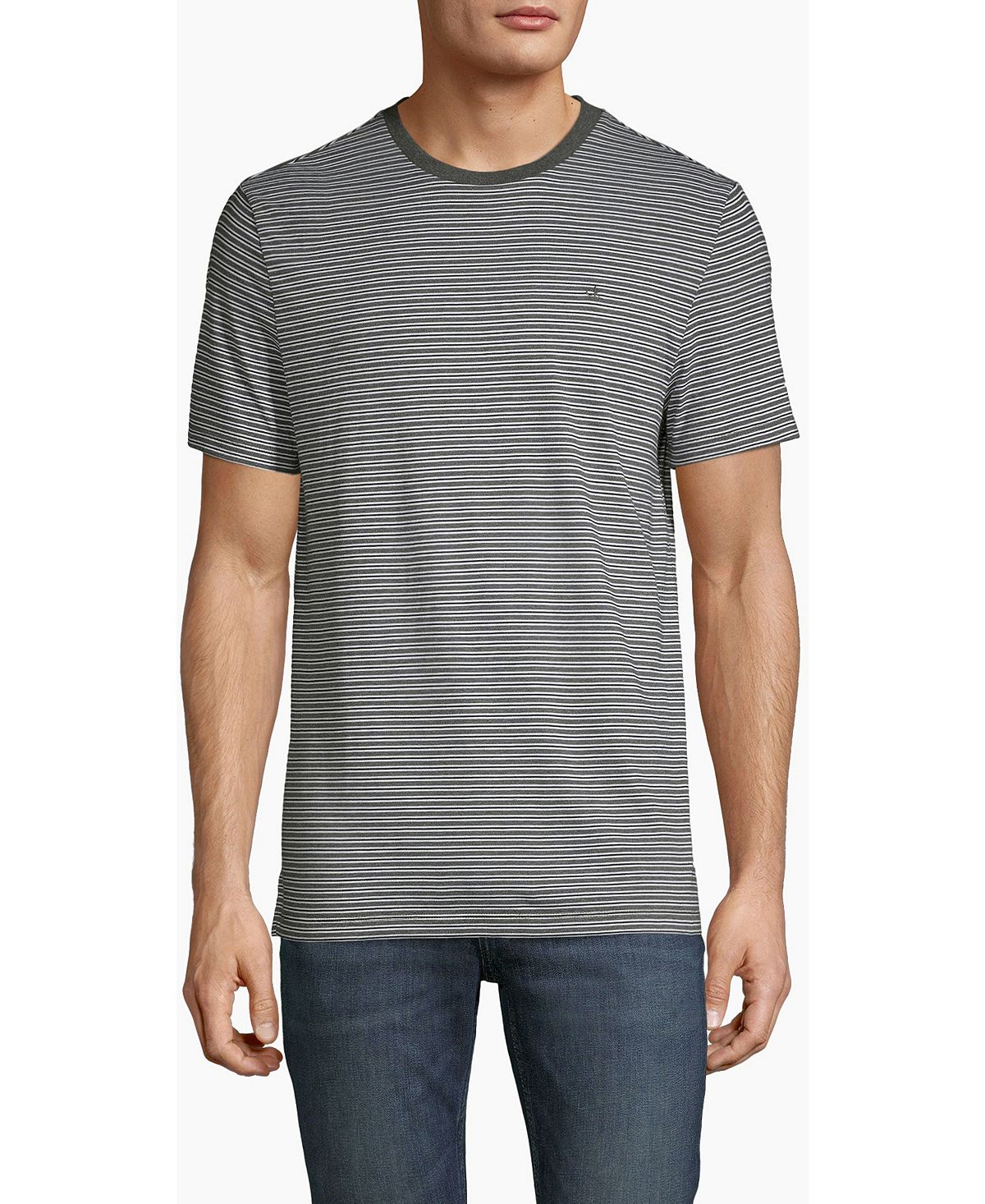 Calvin Klein Heather Stripe Crewneck T-shirt Dark Cliff Heather Combo