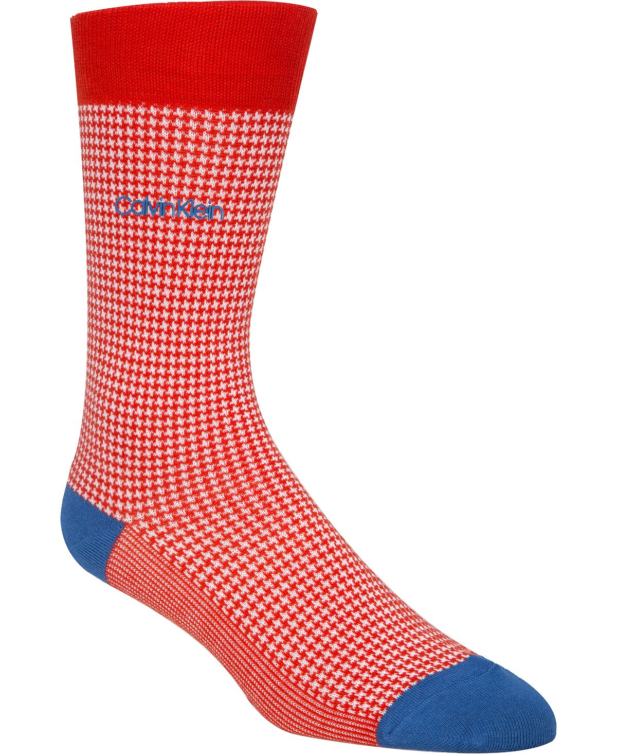 Calvin Klein Houndstooth Crew Socks Fiery Red