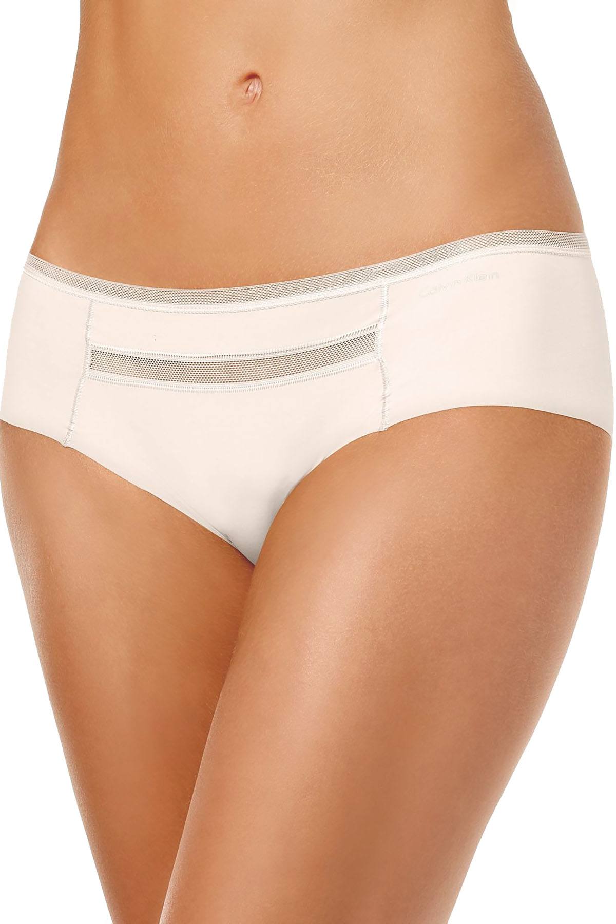 Calvin Klein Invisibles Mesh Trim Hipster in Ivory
