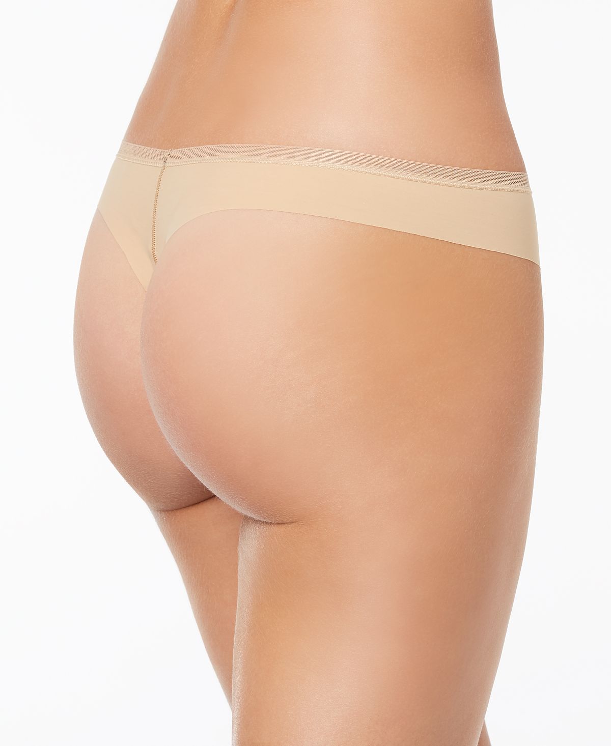 Calvin Klein Invisibles Mesh-trim Thong Underwear Qd3692 Bare