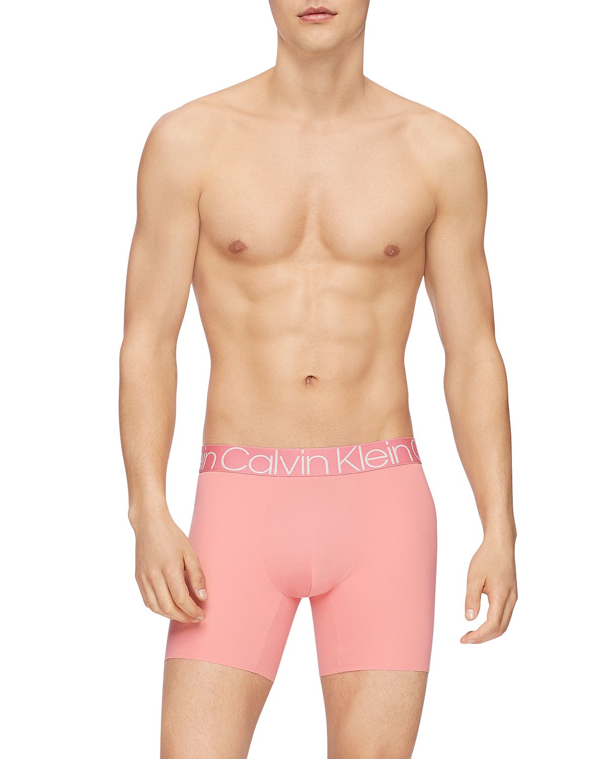 Calvin Klein Logo-waistband Microfiber Boxer Briefs Pomelo