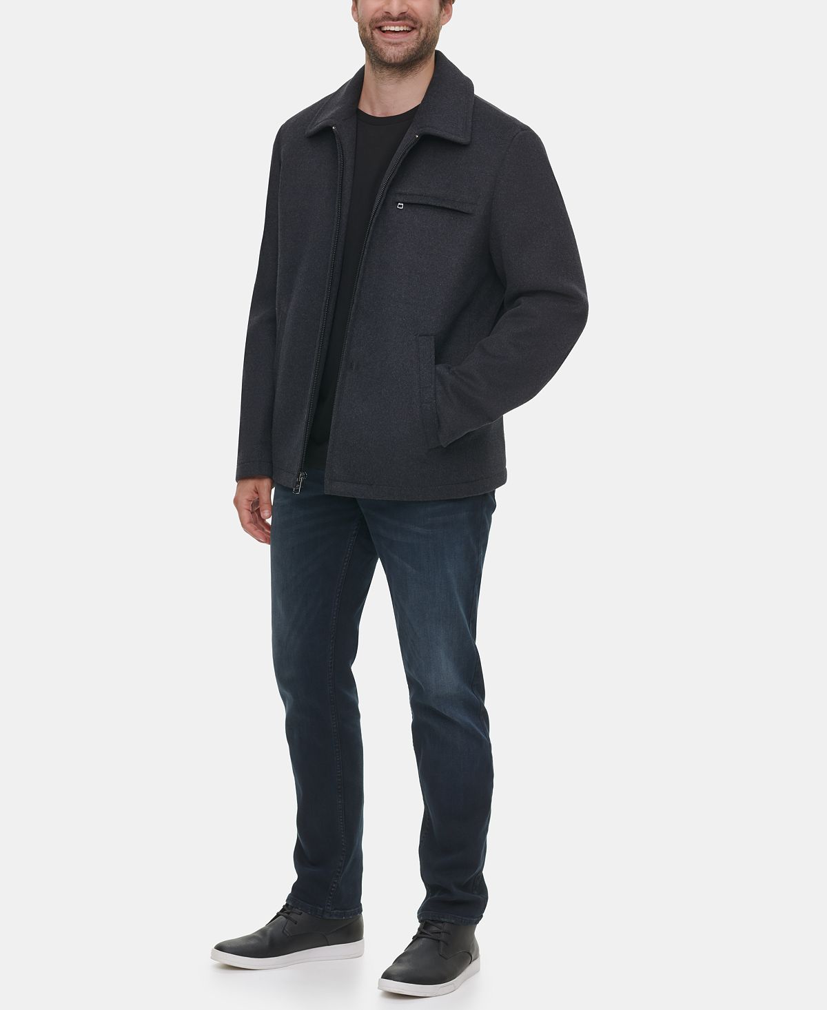 Calvin Klein Men’s Wool Hipster Jacket Charcoal