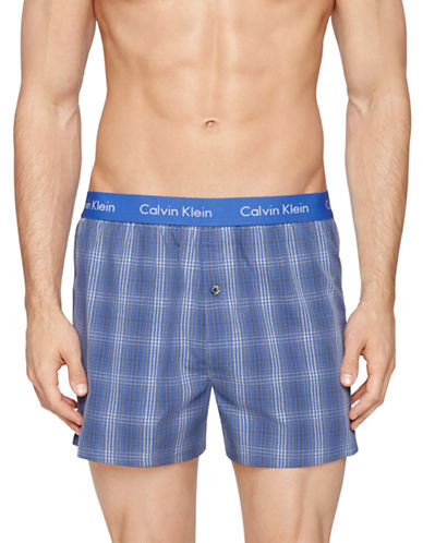 Calvin Klein Mens Calvin Klein Men's Woven Slim-Fit Boxers