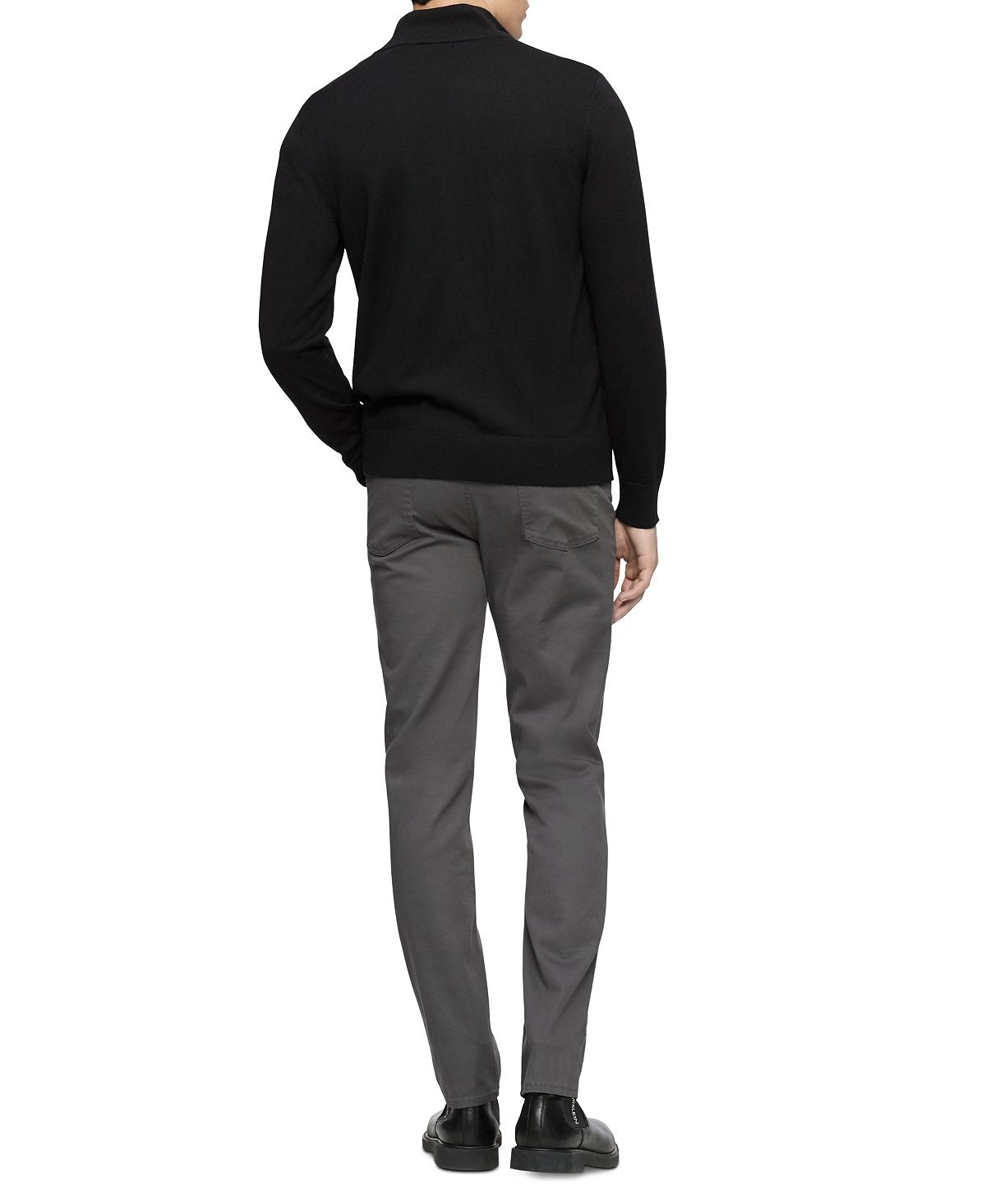 Calvin Klein Merino Wool Full-zip Sweater Black