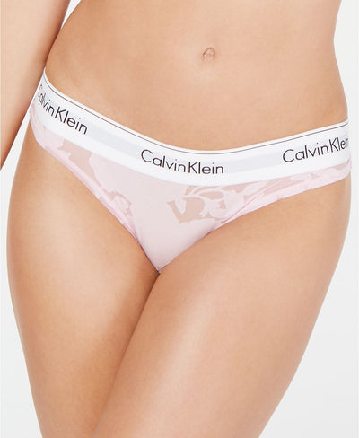 Calvin Klein Modern Cotton Thong in Aurelie Floral Burnout