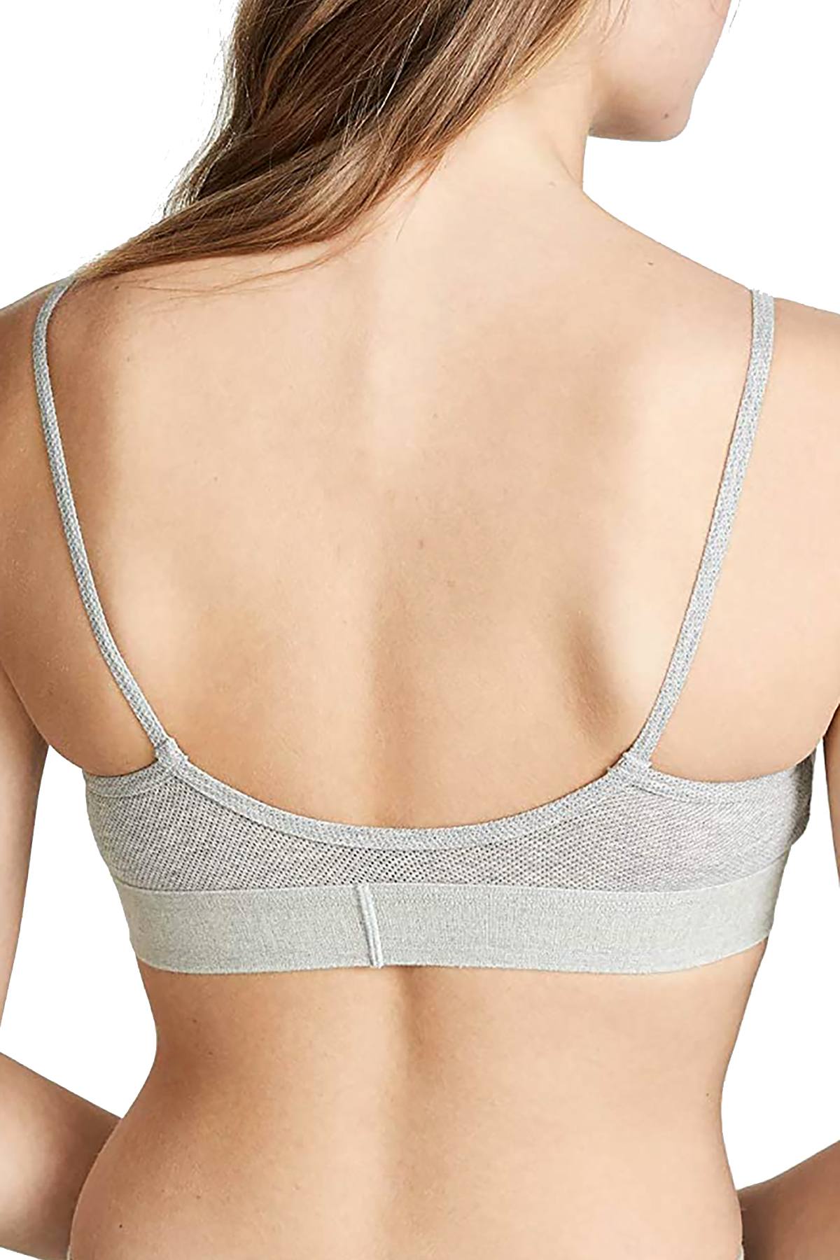 Calvin Klein Monogram Mesh Unlined Bralette in Heather Grey