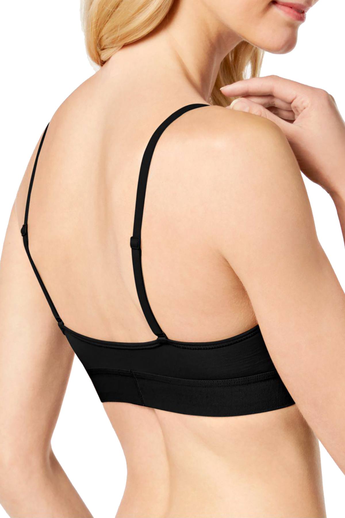 Calvin Klein Monogram Unlined Triangle Bralette in Black