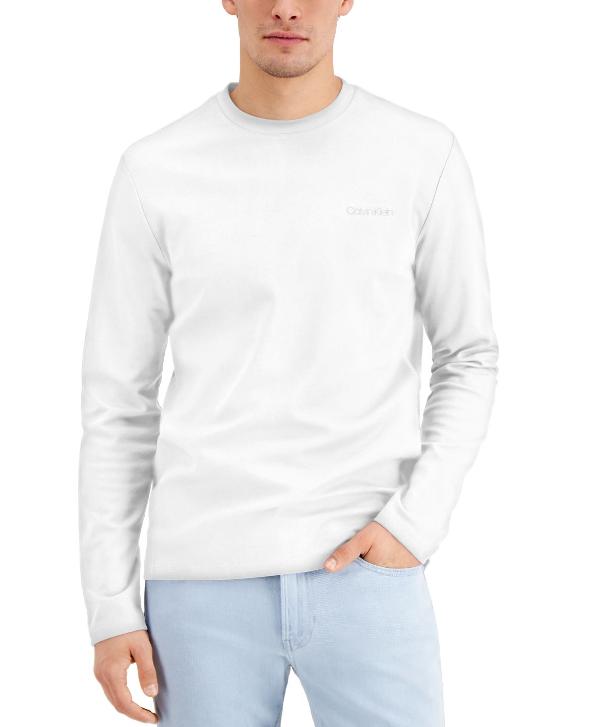 Calvin Klein Move 365 Crewneck Long Sleeve Tee White