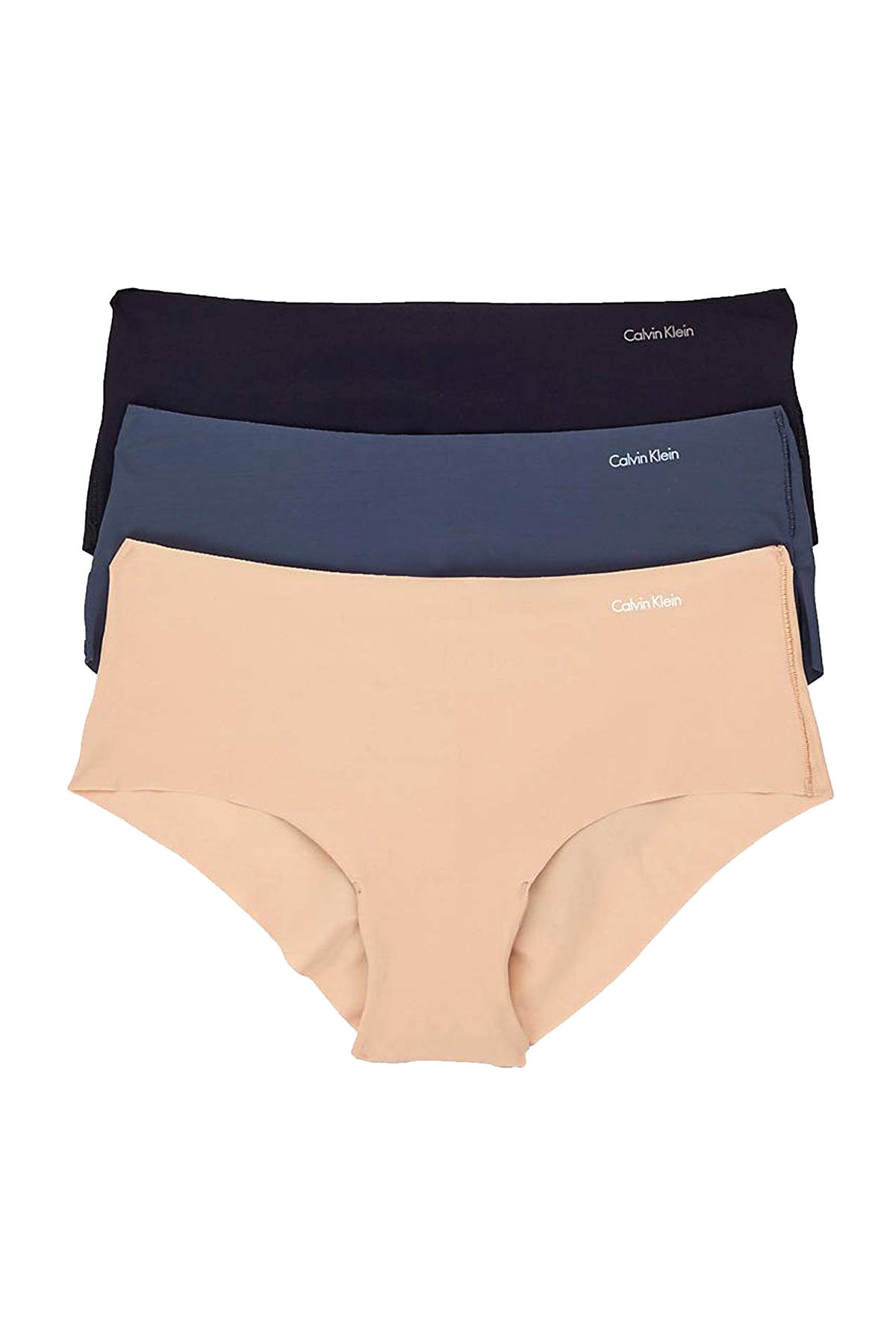 Calvin Klein Navy/Beige/Black Invisibles Hipster 3-Pack