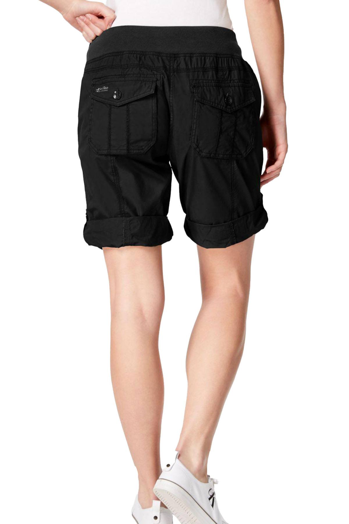 Calvin Klein Performance Black Poplin Cargo Short