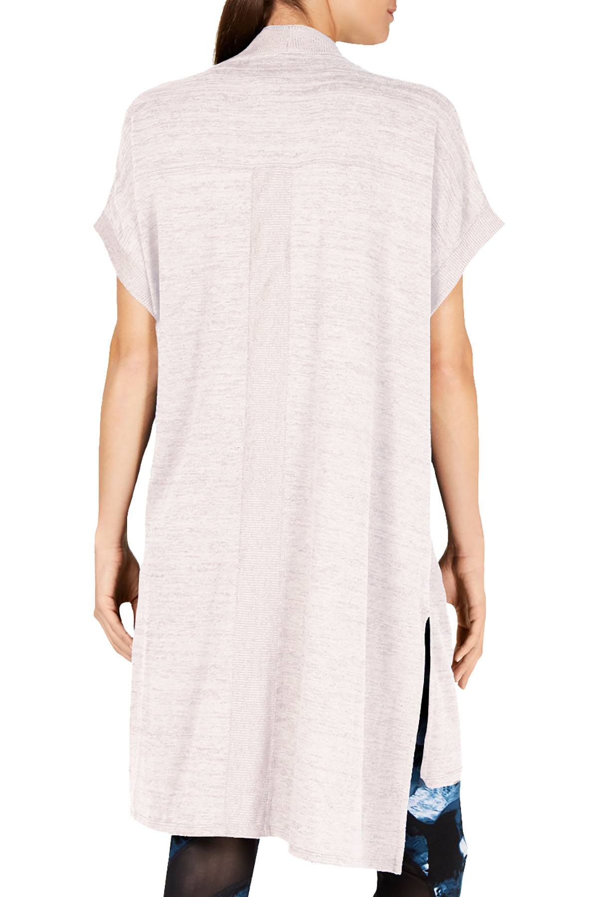 Calvin Klein Performance Evening Sand Combo Seamed Open-Front Cardigan