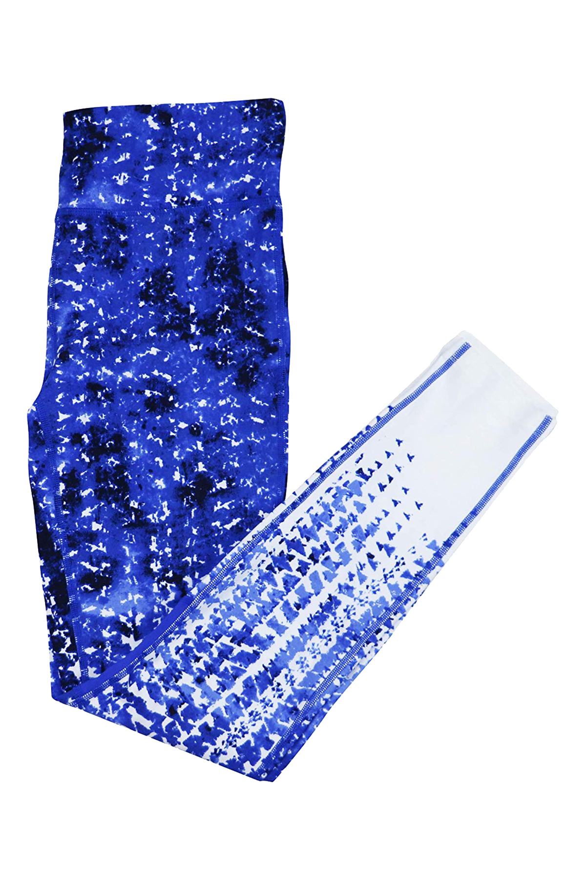 Calvin Klein Performance Royal-Blue Printed Hi-Waist Ankle-Length Legging
