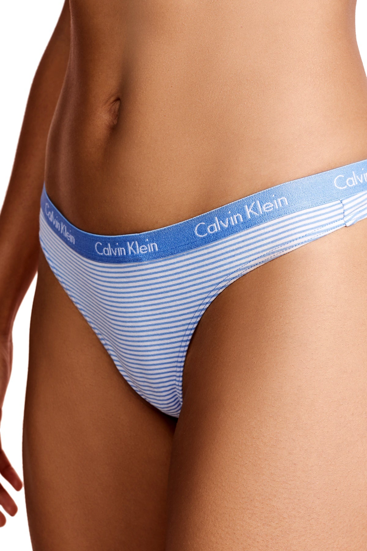 Calvin Klein Pink/Grey/Blue-Stripe Carousel Thong 3-Pack