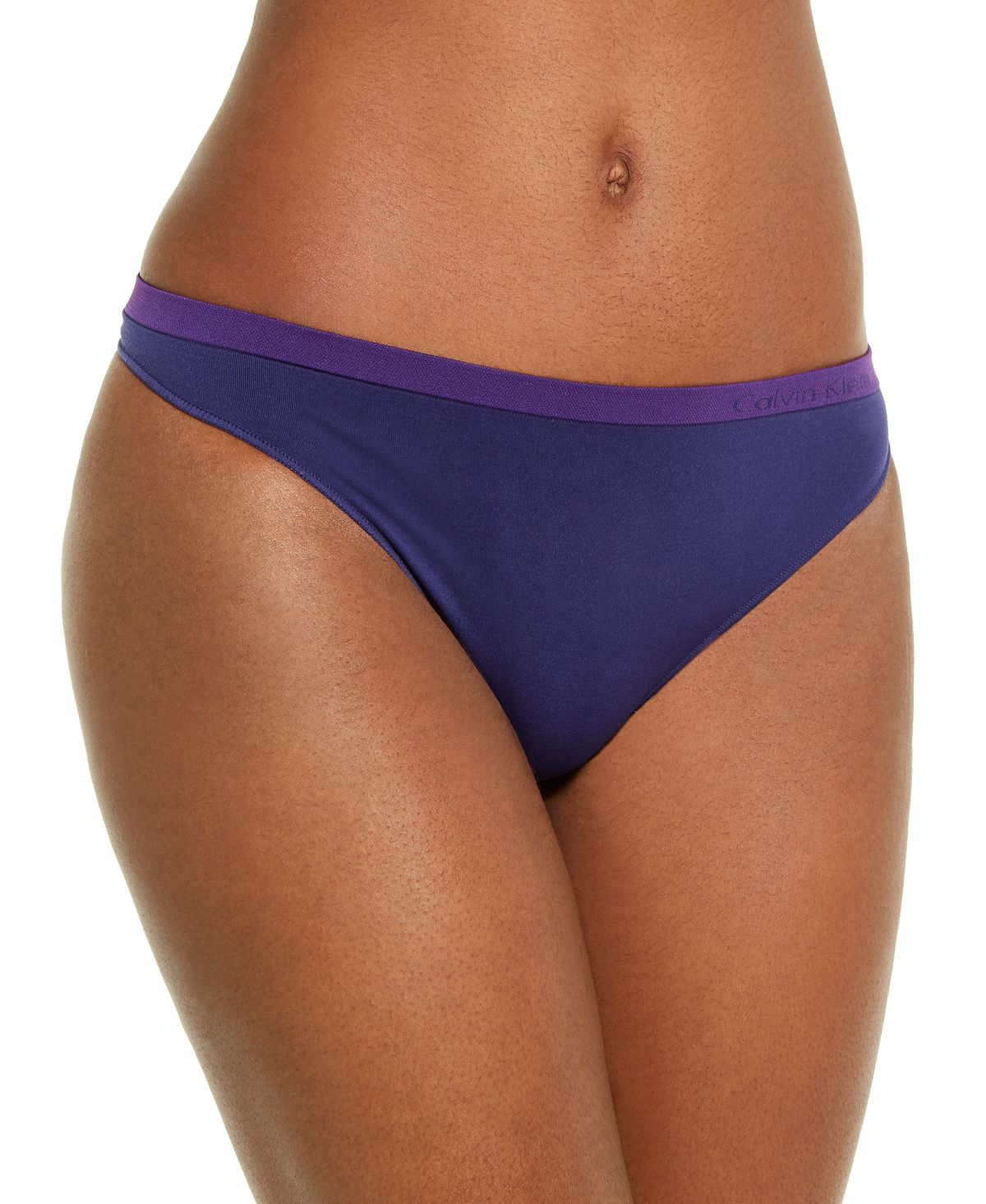 Calvin Klein Pure Seamless Thong Underwear Qd3544 Purple Night – CheapUndies