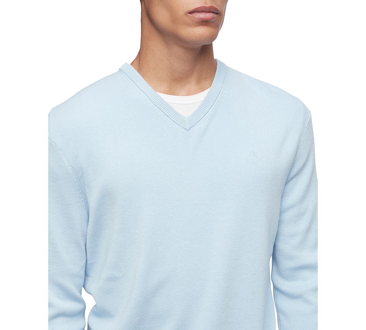 Calvin Klein Regular-fit V-neck Sweater Cerulean Blue