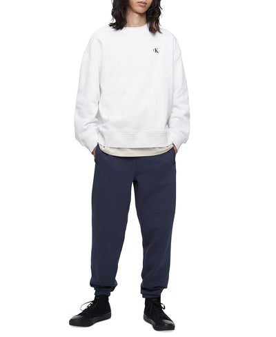 Calvin Klein Relaxed Fit Archive Logo Fleece Sweatshirt Brilliant White