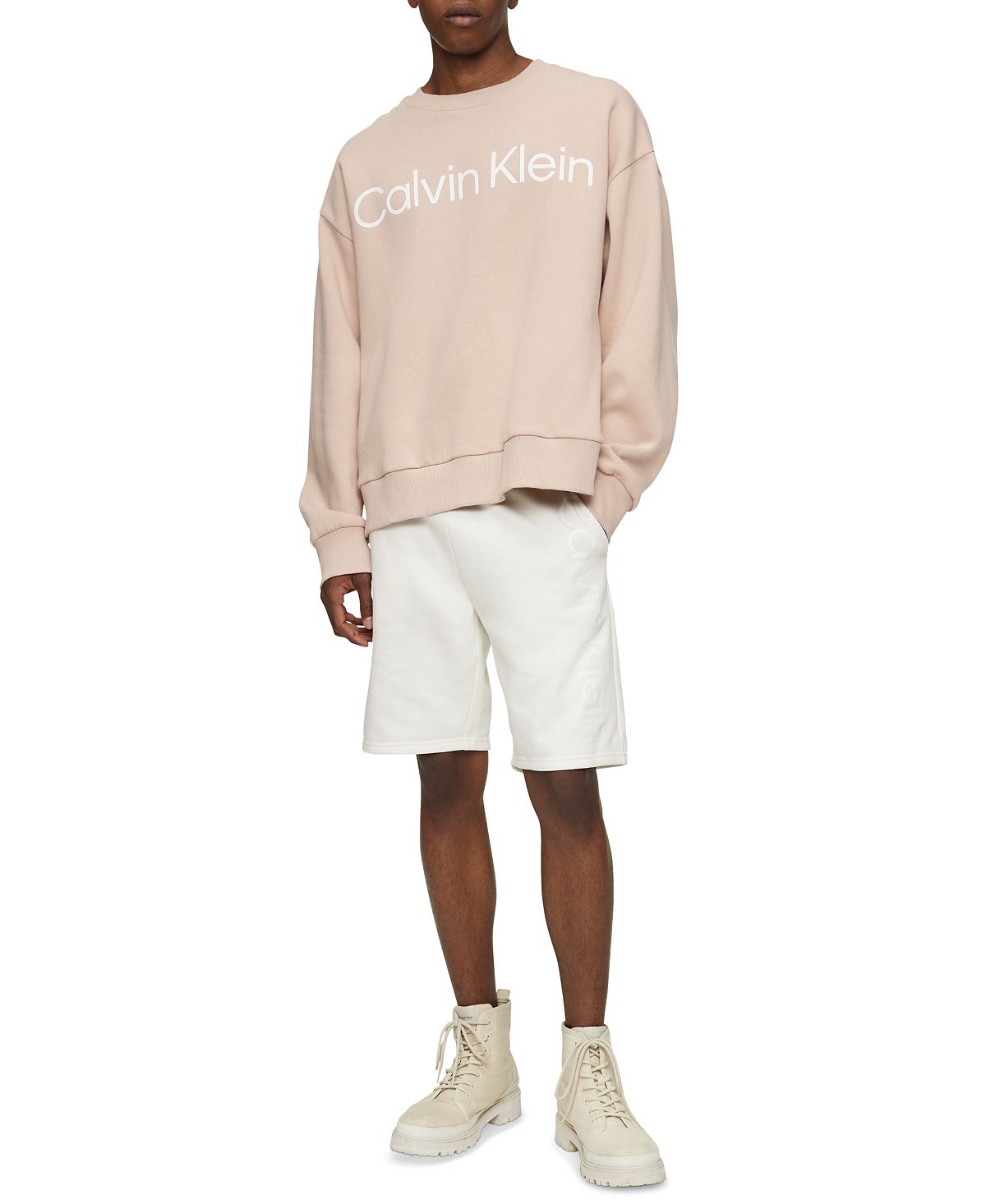 Calvin Klein Relaxed Fit Wide Logo-print Sweatshirt Rugby Tan