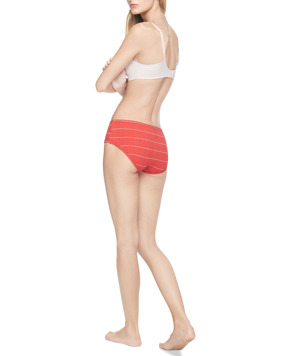 Calvin Klein Ribbed Hipster Spaced Stripe_strawberry Shake