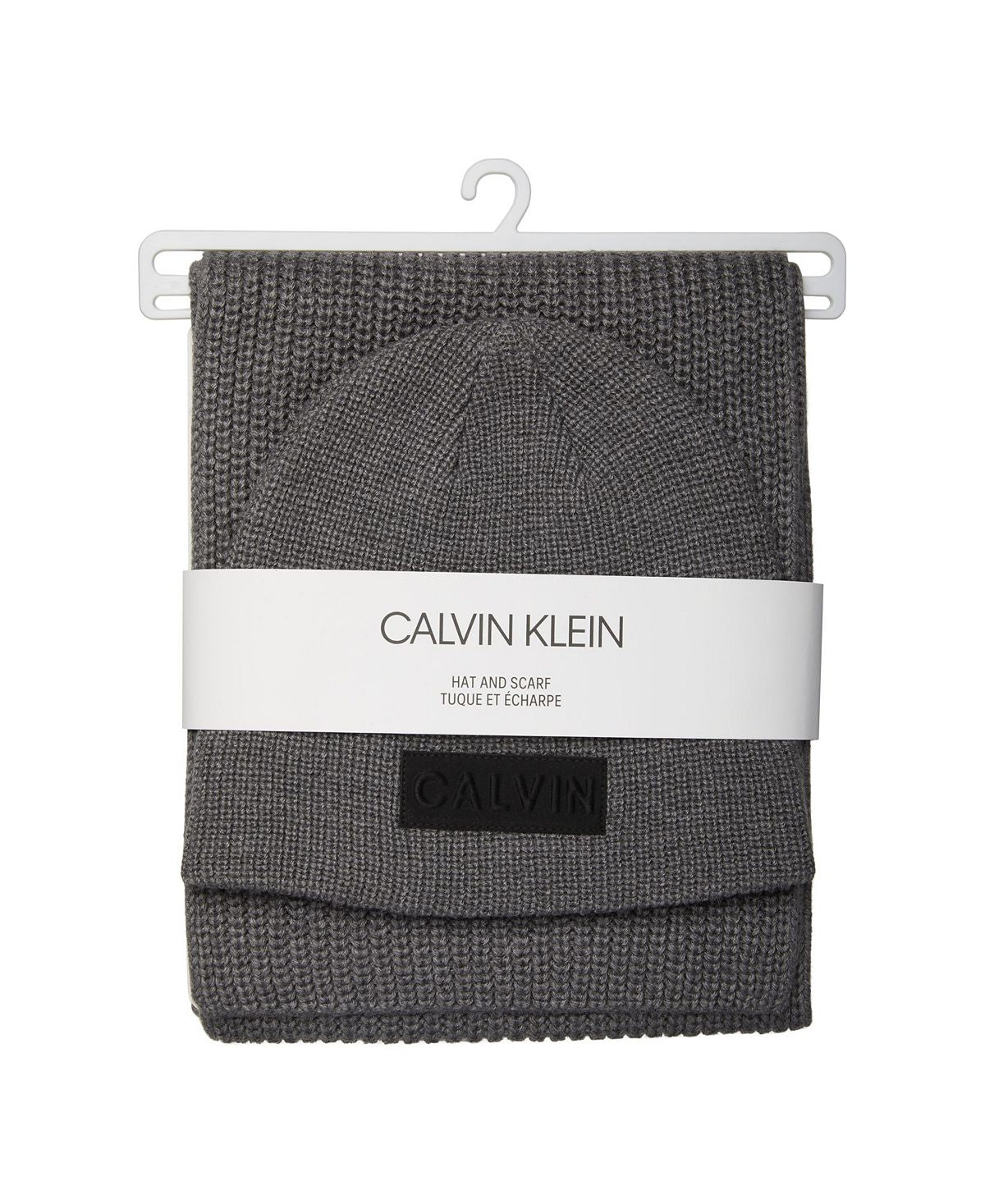 Calvin Klein Scarf And Beanie Set Heather Gray