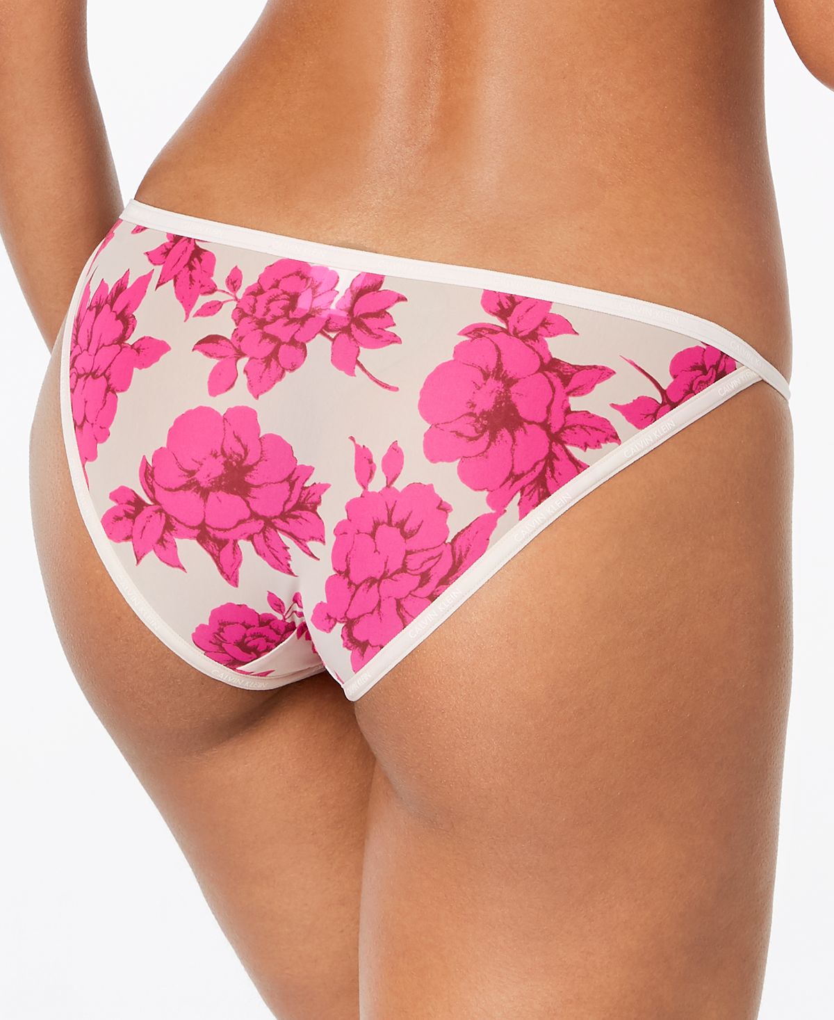 Calvin Klein Sheer Marquisette Underwire Unlined Demi Bra Qf1680 Darling Rose