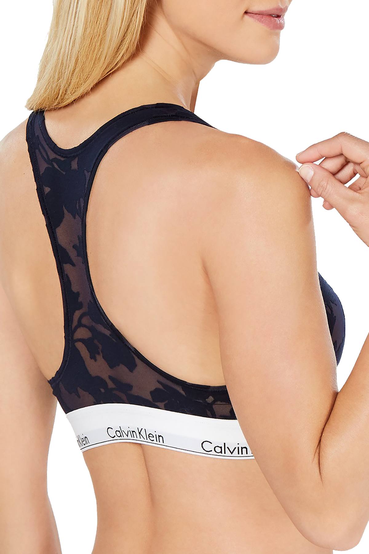 Calvin Klein Shoreline Floral Burnout Modern Printed Unlined Modal Blend Bralette