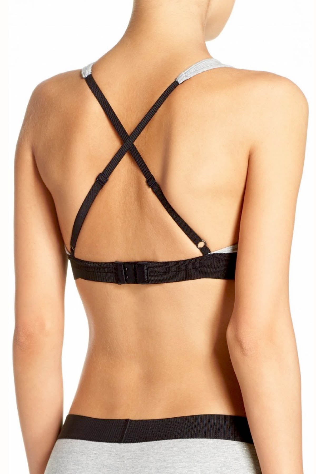 Calvin Klein Silver-Foil Retro Logo Bralette