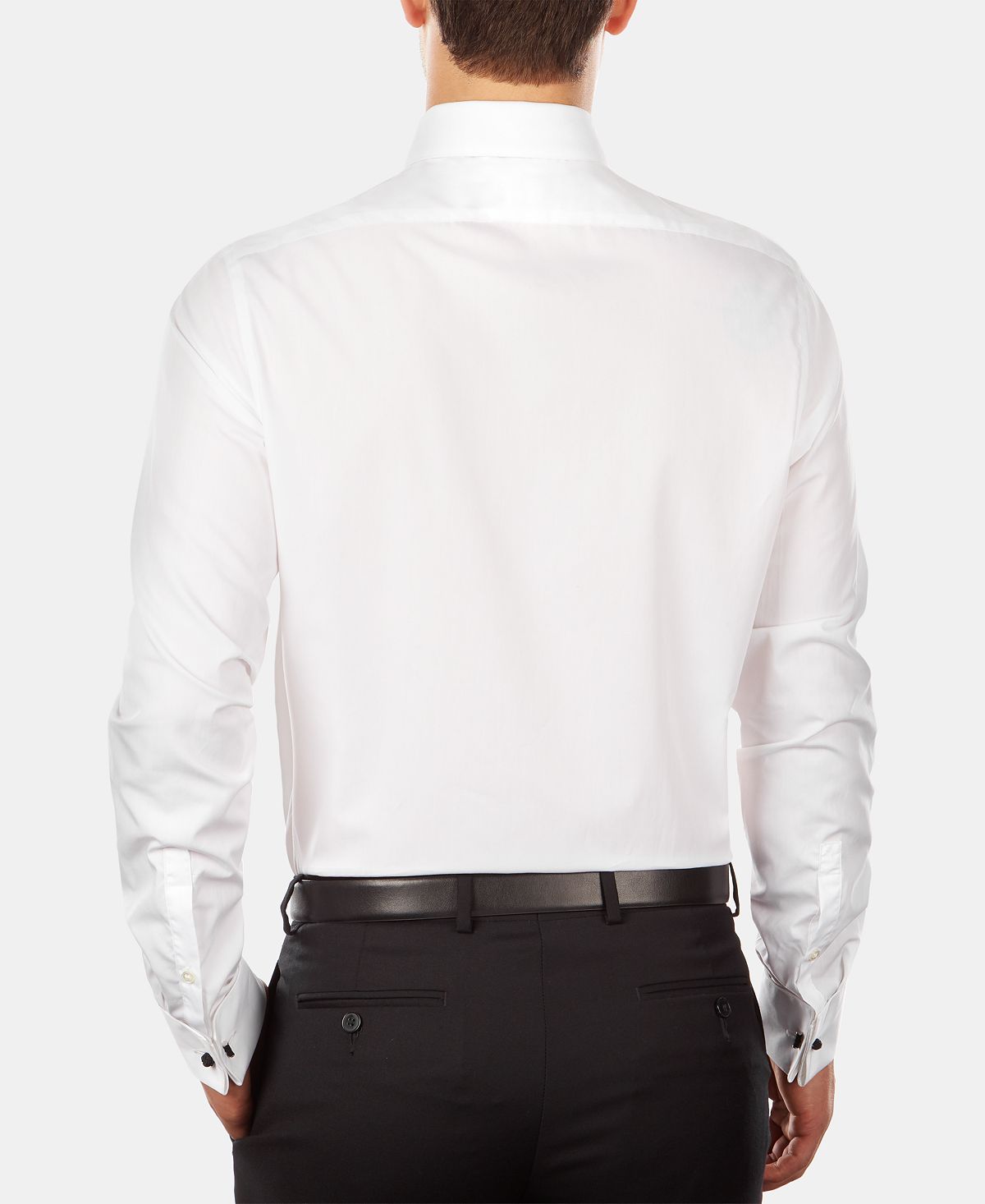 Calvin Klein Slim-fit Solid French Cuff Dress Shirt & Pre-tied Solid Bow Tie Set White