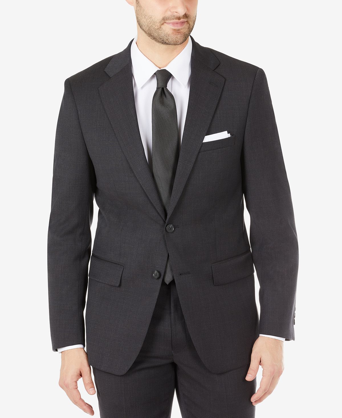 Calvin Klein Slim-fit Wool Suit Separates Jacket Black/brown