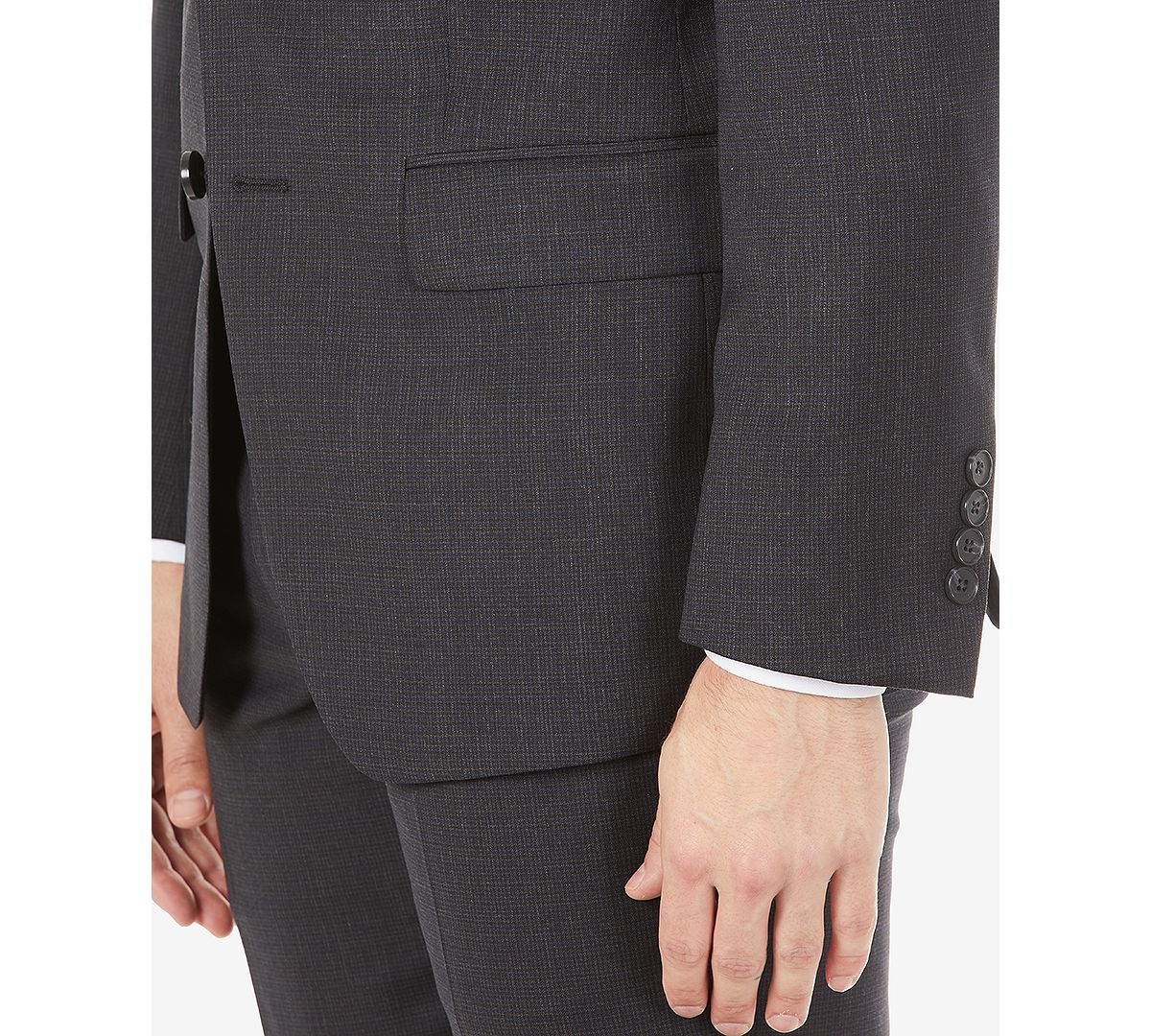 Calvin Klein Slim-fit Wool Suit Separates Jacket Black/brown