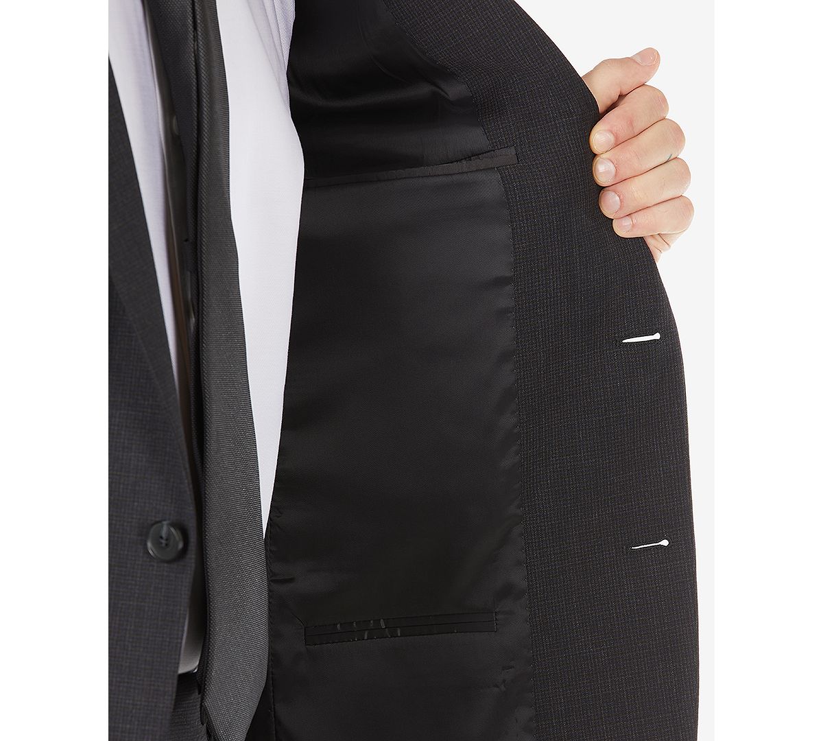 Calvin Klein Slim-fit Wool Suit Separates Jacket Black/brown