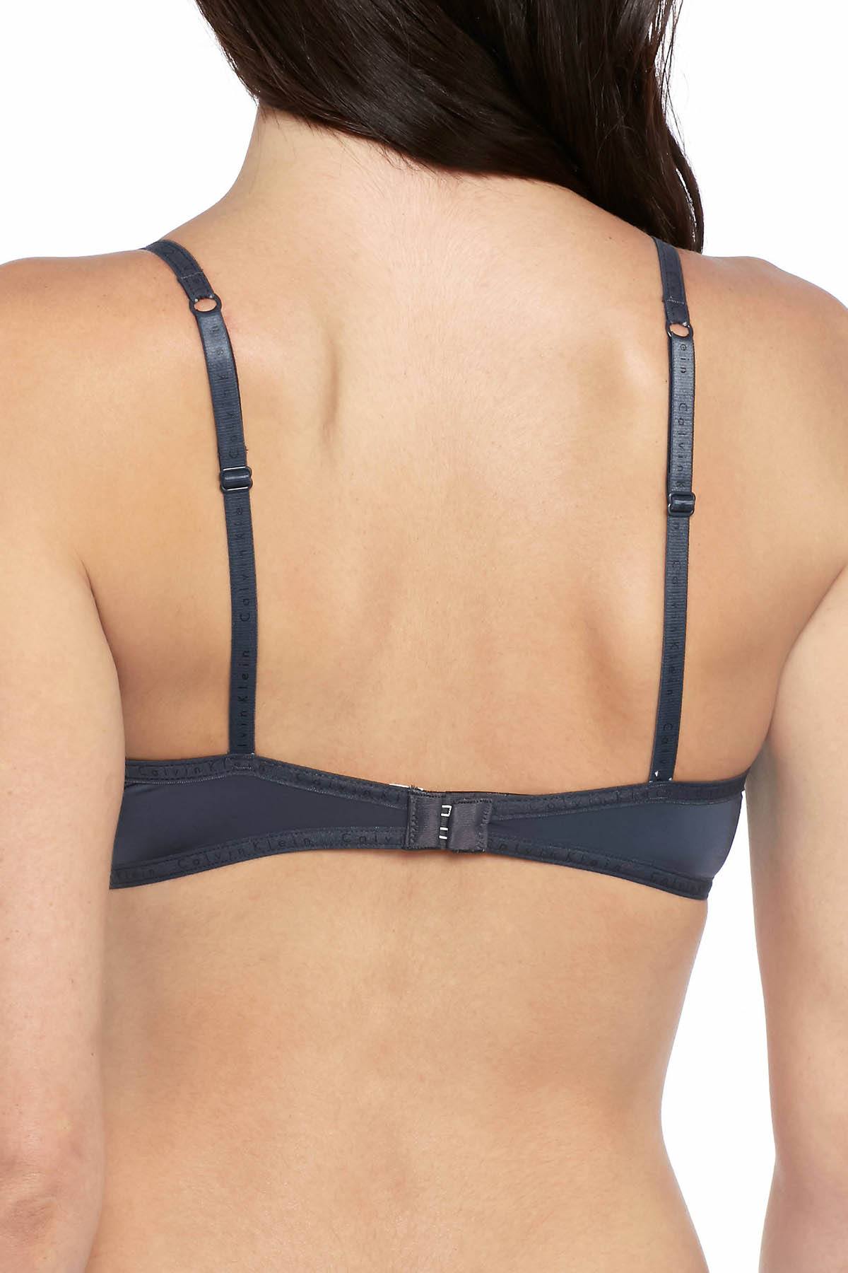 Calvin Klein Speakeasy-Navy Signature Lace-Trim Demi Bra